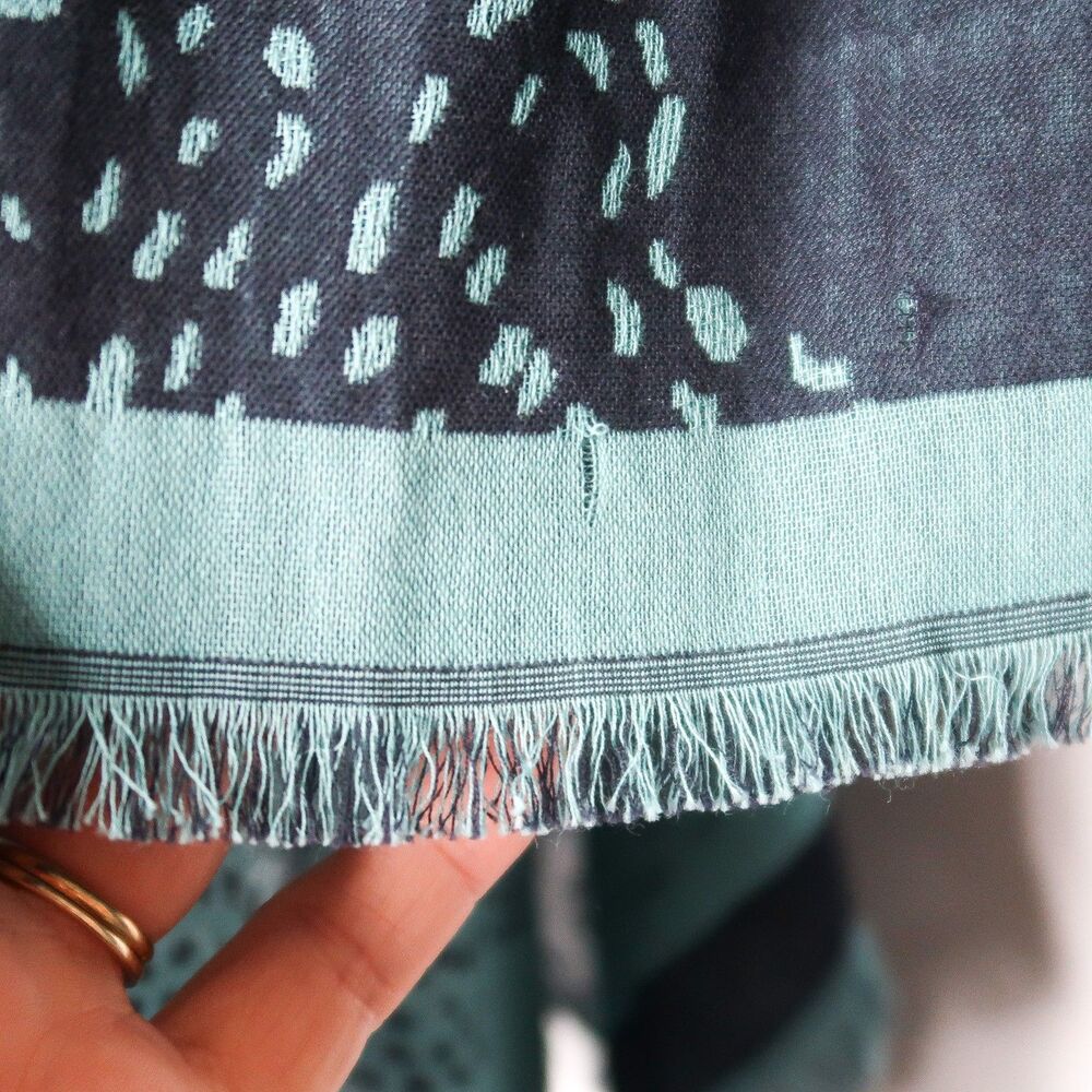 J.Jill Wearever Collection Kimono S-L Blue Floral Handstitch Boho‎ Lagenlook - Picture 5 of 7